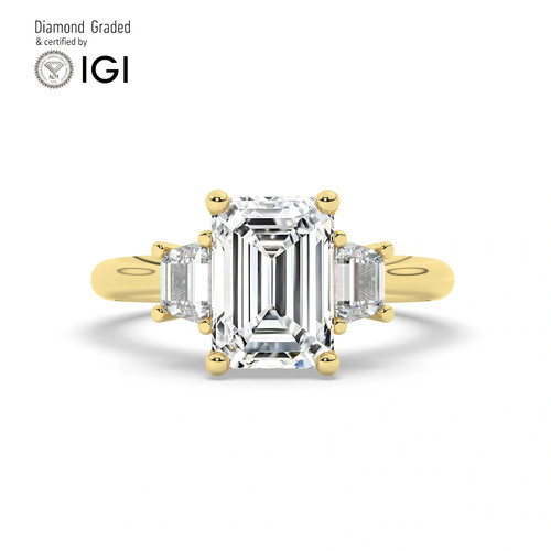 Emerald diamond trilogy - diamond, ring