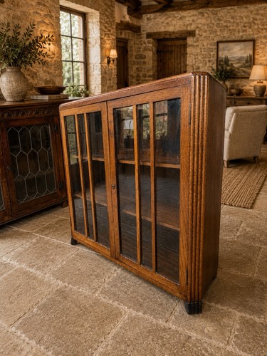Antique low bookcase - antique,