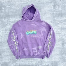 Vintage Childish TGF Bros Turbo Purple Heavyweight Oversized Hoodie Mens Small