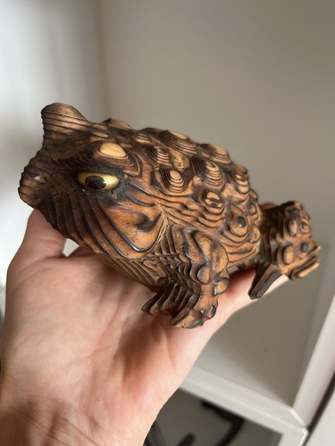 Vintage japanese carved sugi - japanese,
