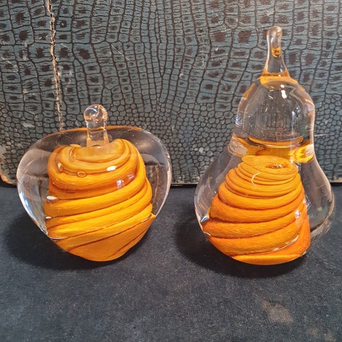 Vintage amber colour pear - amber, and