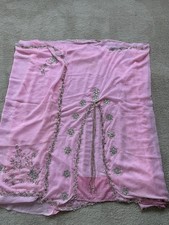 Pink With Silver Embarrassing Saree Without Blouse