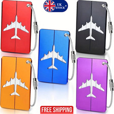 Luggage Travel Tags ID Label Plane Design Aluminum Tag For Suitcase BackPack UK