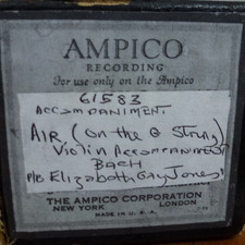 AMPICO REPRODUCING ROLL BACH'S AIR (On the  string)  VIOLIN ACCOMPANIMENT
