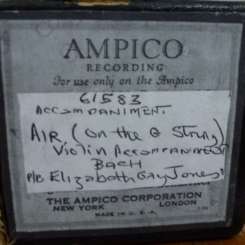 Ampico reproducing roll bach - ampico,