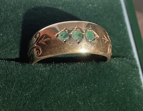 18ct gold emerald gypsy - gold,