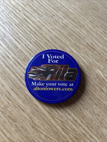 Alton towers rita button pin - alton, |