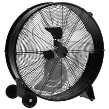 3-Speed 24 Inch Industrial Drum Fan Portable Metal Fan w/ Aluminum Blades