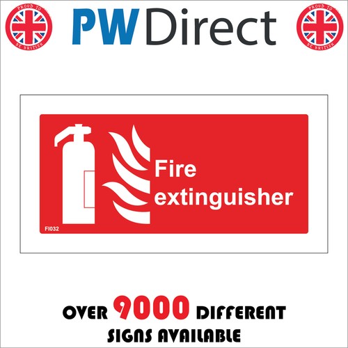 Fi032 fire extinguisher sign - fire,