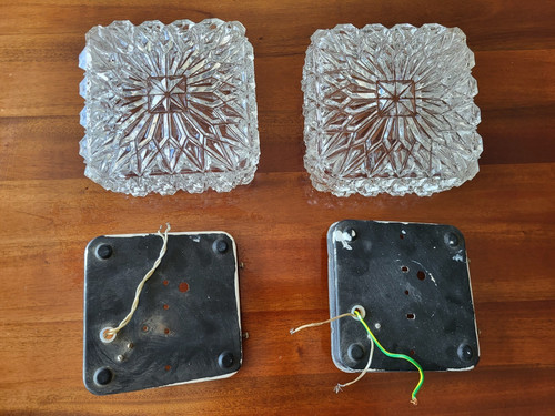 Pair vintage square - vintage, pressed