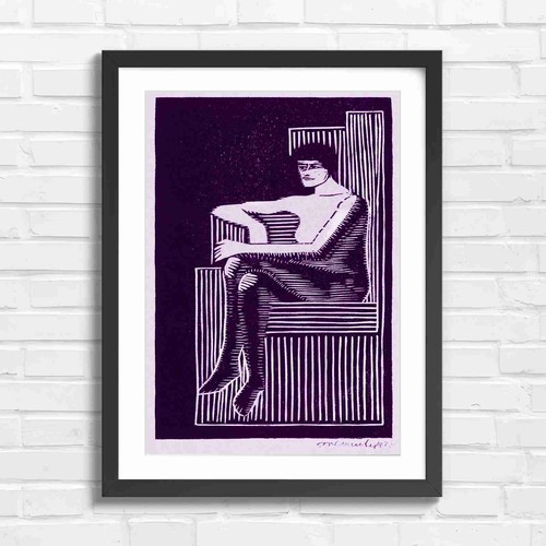 Art deco woman seated chair - in,