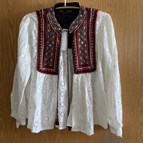 Zara embroidered white aztec - embroidered,
