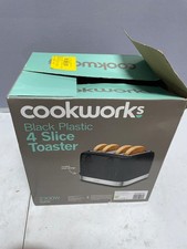 Cookworks Illuminated 4 Slice Plastic Toaster 2300W - Black Customer Return