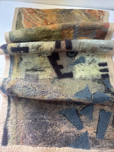 Handmade felted art scarf - handmade,