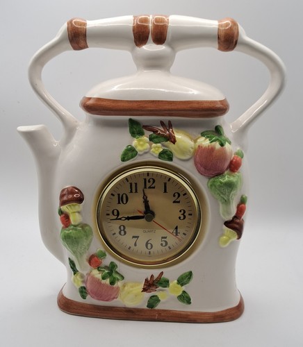 Vintage ceramic kettle clock - ceramic,