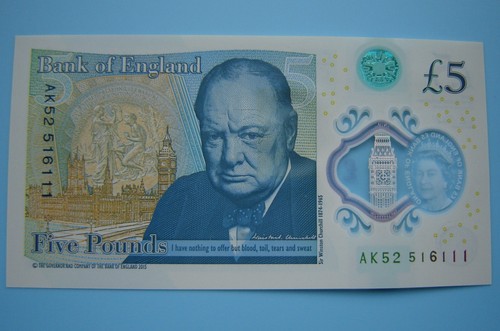 Serial new five pound - five,