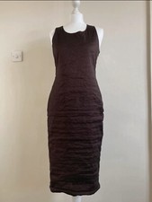 Sarah Pacini Metalised / Crinkle Fabric Dress Size 2 (10-12)