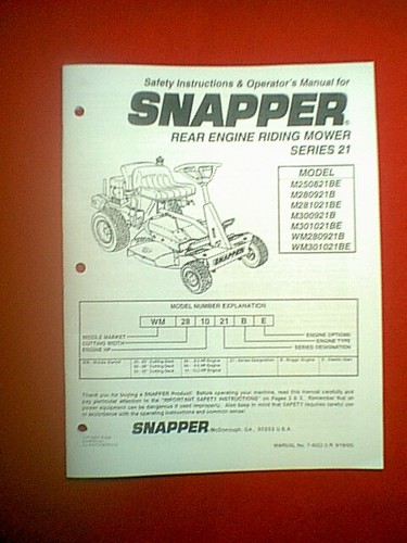 Snapper series rear engine - snapper,