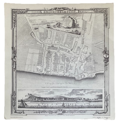 Vintage brighton map print - brighton,