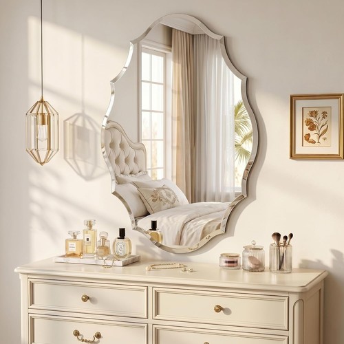 Frameless oval wall mirror - frameless,