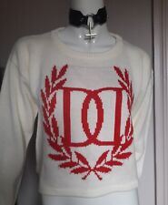 Gal's Size S-M Drop Dead Ecru/Cream Jumper With Red DD In Laurel Wreath 2013