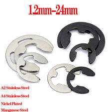 E-Clip Circlip Washer External 1.2mm-24mm Stainless Carbon Steel Retaining Ring