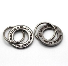 Personalised Laser Engraved Stainless Steel Keyring Name Tag Medical Alert ICE