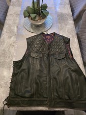 Men's Leather Waistcoat Bikers Cut