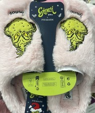 Dr Seuss The Grinch Fluffy Slippers Sizes UK 3-8