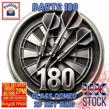 Darts 180 Glass Domed Keyring
