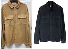 Ex Marks & Spencer mens Cotton jersey overshirt Navy or Sand size S to 3XL