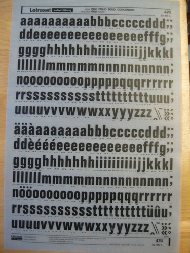 Letraset rub on - .1, x