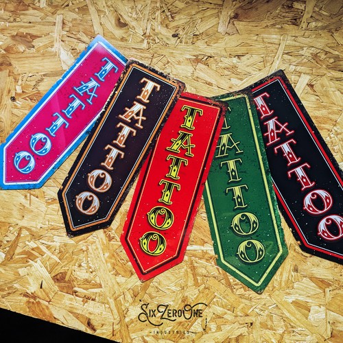 Tattoo arrow metal sign - tattoo,