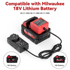 18V Rapid Charger Fit For Milwaukee M18 48-11-1860 48-11-1850Li-ion Battery