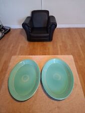 X2 Fiestaware Homer Laughlin 13 1/2" Oval Ceramic Turquoise Platter HLC USA