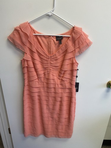 Adrianna papell coral layered - coral,
