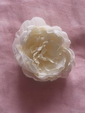 Fabric Rose Peony Flower Brooch Lapel Pin