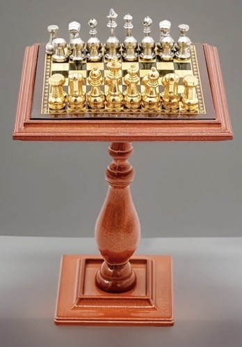 Dolls house metal chess - metal,