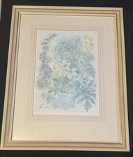 Signed Art Print Elizabeth Bairstow “Twelve Months” June Flowers Framed