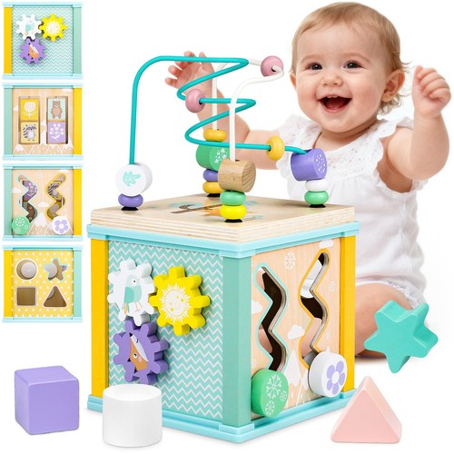 Wooden activity cube toys - cube,