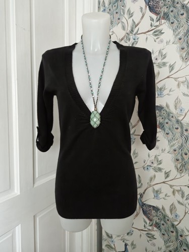 Unusual low cut black knitted - black,