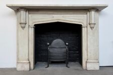 Reclaimed Victorian mid 19th Century Carrara marble fireplace surround C.1855.