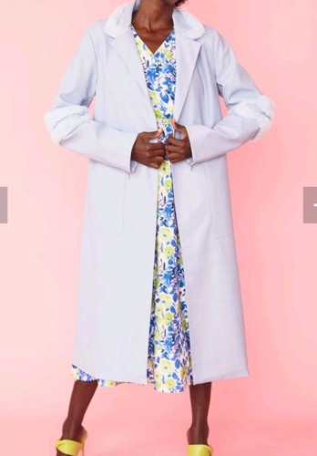 Jayley pastel blue maxi coat - jayley,