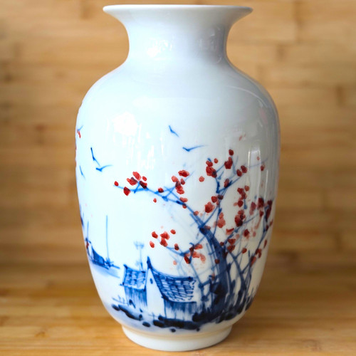 Chinese porcelain vase - porcelain, blue