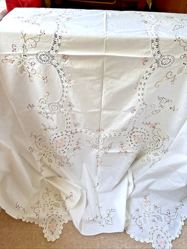 Vintage white cotton large - cotton,