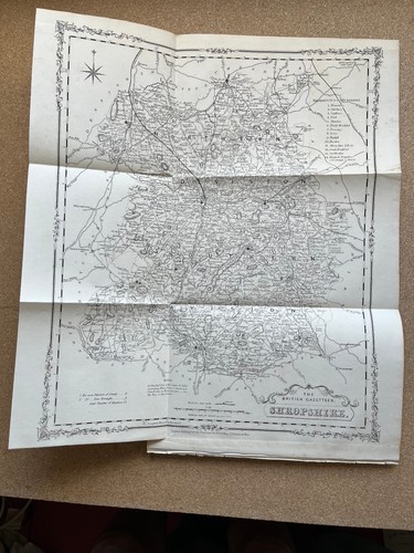 Antique map shropshire - map,