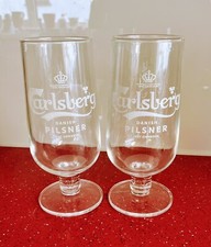 2x Carlsberg Pint Glass  Pilsner Lager  Brand New Free Postage