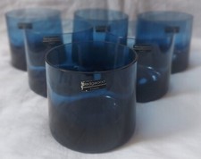 Ronald Stennett Willson BOXED Vintage Wedgwood Blue Glass Tumblers 9oz RARE RSW5