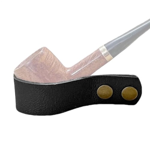 Leather pipe stand rack - leather,