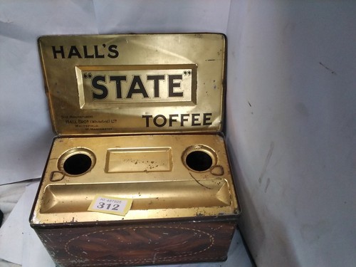 Hall antique toffee tin - hall's,